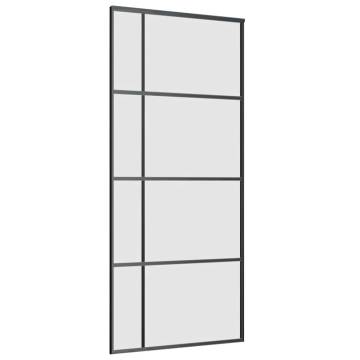 Sliding Door with Hardware Set Black - ESG Glass 90x205 cm