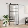 Sliding Door with Black Hardware Set - ESG Glass 102x205 cm