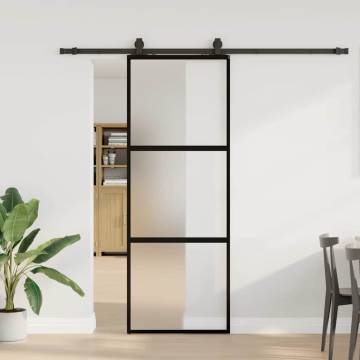 Stylish Sliding Door with Hardware Set - Black 76x205 cm