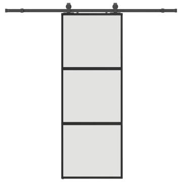 Stylish Sliding Door with Hardware Set - Black 76x205 cm