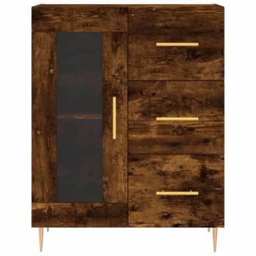 Elegant Highboard in Smoked Oak - 69.5x34x180 cm