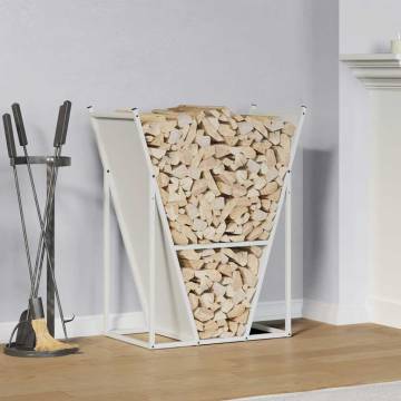 Sturdy White Firewood Rack - 69.5x35x81 cm Cold-rolled Steel