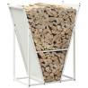 Sturdy White Firewood Rack - 69.5x35x81 cm Cold-rolled Steel