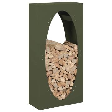 Olive Green Firewood Rack - 50x23x100 cm | Hipo Market