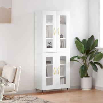 Stylish Highboard in White - 69.5x34x180 cm | HipoMarket