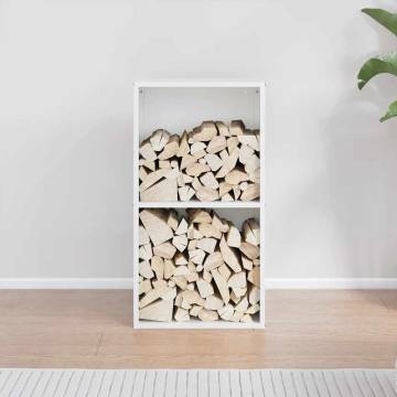 Firewood Rack White 40x30x75 cm - Sturdy Cold-Rolled Steel