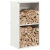 Firewood Rack White 40x30x75 cm - Sturdy Cold-Rolled Steel