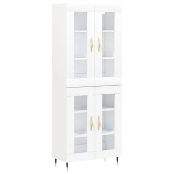 Stylish Highboard in White - 69.5x34x180 cm | HipoMarket