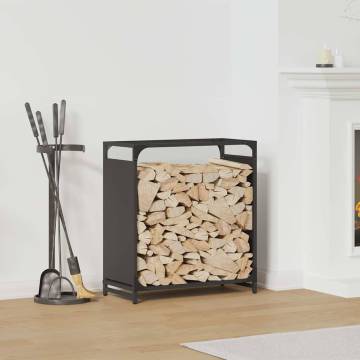 Firewood Rack Black 60x28x65 cm | Durable Cold-Rolled Steel