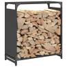 Firewood Rack Black 60x28x65 cm | Durable Cold-Rolled Steel