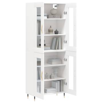 Stylish Highboard in White - 69.5x34x180 cm | HipoMarket