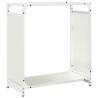 Sturdy White Firewood Rack - 60x28x65 cm Cold-rolled Steel