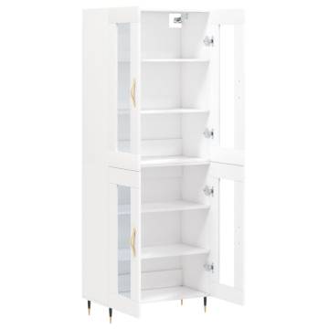 Stylish Highboard in White - 69.5x34x180 cm | HipoMarket