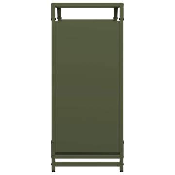 Olive Green Firewood Rack - 60x28x65 cm Cold-Rolled Steel