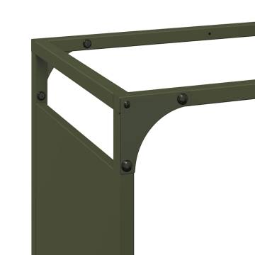 Olive Green Firewood Rack - 60x28x65 cm Cold-Rolled Steel