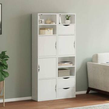 ODDA White Side Cabinets 4 pcs - Solid Pine Wood Storage