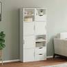  Side Cabinets 4 pcs ODDA White 40x24x79 cm Solid Wood Pine Colour white Quantity in Package 1 Model 5 shelves 3 drawers 