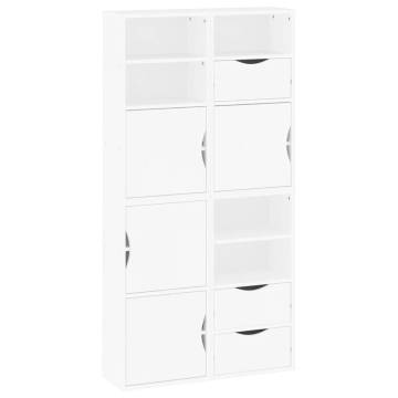 ODDA White Side Cabinets 4 pcs - Solid Pine Wood Storage