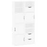 ODDA White Side Cabinets 4 pcs - Solid Pine Wood Storage