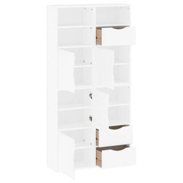 ODDA White Side Cabinets 4 pcs - Solid Pine Wood Storage