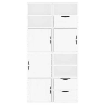 ODDA White Side Cabinets 4 pcs - Solid Pine Wood Storage