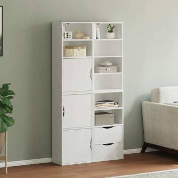 ODDA White Side Cabinets 4 pcs - Solid Pinewood Storage