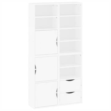 ODDA White Side Cabinets 4 pcs - Solid Pinewood Storage