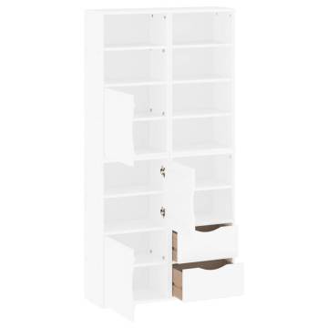 ODDA White Side Cabinets 4 pcs - Solid Pinewood Storage