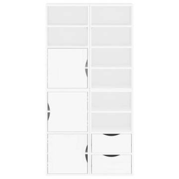 ODDA White Side Cabinets 4 pcs - Solid Pinewood Storage