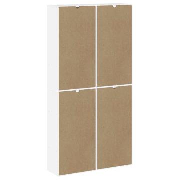 ODDA White Side Cabinets 4 pcs - Solid Pinewood Storage