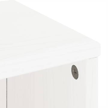 ODDA White Side Cabinets 4 pcs - Solid Pinewood Storage