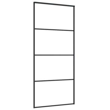 Sliding Door with Hardware Set Black - 90x205 cm ESG Glass