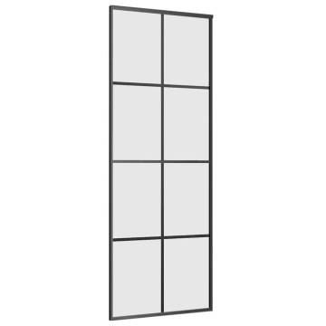 Sliding Door with Hardware Set Black - 76x205 cm ESG Glass