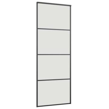 Sliding Door with Black Hardware Set - 76x205 cm ESG Glass