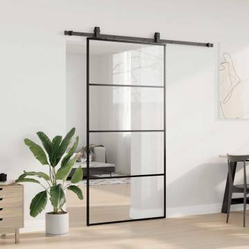 Sliding Door with Black Hardware Set | 102.5x205 cm ESG Glass