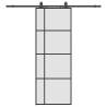 Sliding Door with Hardware Set Black 76x205 cm ESG Glass