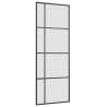 Sliding Door with Hardware Set Black 76x205 cm ESG Glass