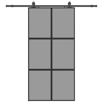 Stylish Black Sliding Door with Hardware Set - 102.5x205 cm