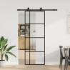  Sliding Door with Hardware Set Black 76x205 cm ESG Glass Colour black Pattern transparent Size 76 x 205 cm (152.5 cm sliding rail) Quantity in Package 1 