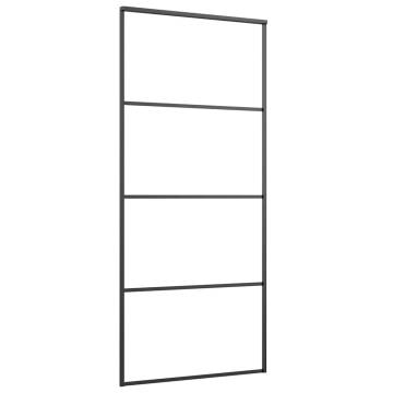 Sliding Door with Hardware Set Black - 90x205 cm ESG Glass