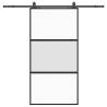 Stylish Black Sliding Door with Hardware Set - 102.5x205 cm