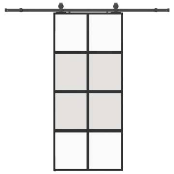 Sliding Door with Hardware Set Black 90x205 cm - Hipomarket