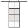 Sliding Door with Hardware Set Black 90x205 cm - Hipomarket