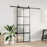 Sliding Door with Hardware Set Black 90x205 cm - Hipomarket