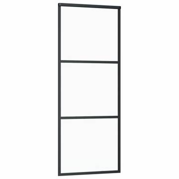 Sliding Door with Hardware Set Black 76x205 cm ESG Glass