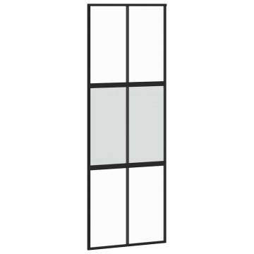 Stylish Black Sliding Door with Hardware Set - 76x205 cm