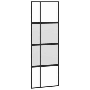 Stylish Black Sliding Door with Hardware Set - 76x205 cm