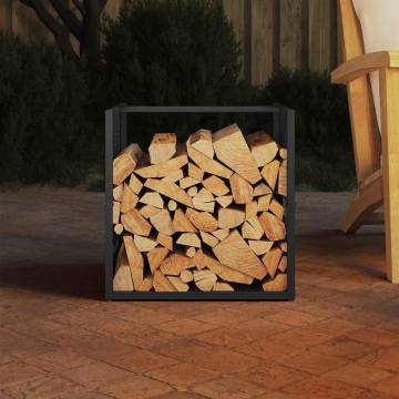 Sturdy Black Firewood Rack - 40x40x40 cm | Hipomarket