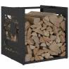 Sturdy Black Firewood Rack - 40x40x40 cm | Hipomarket