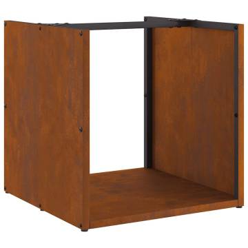 Firewood Rack 40x40x40 cm | Durable Weathering Steel